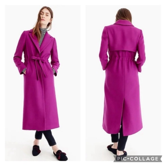 J.Crew Tie-waist topcoat trench in double-serge wool Coat G8009 Size 2 - Picture 1 of 15